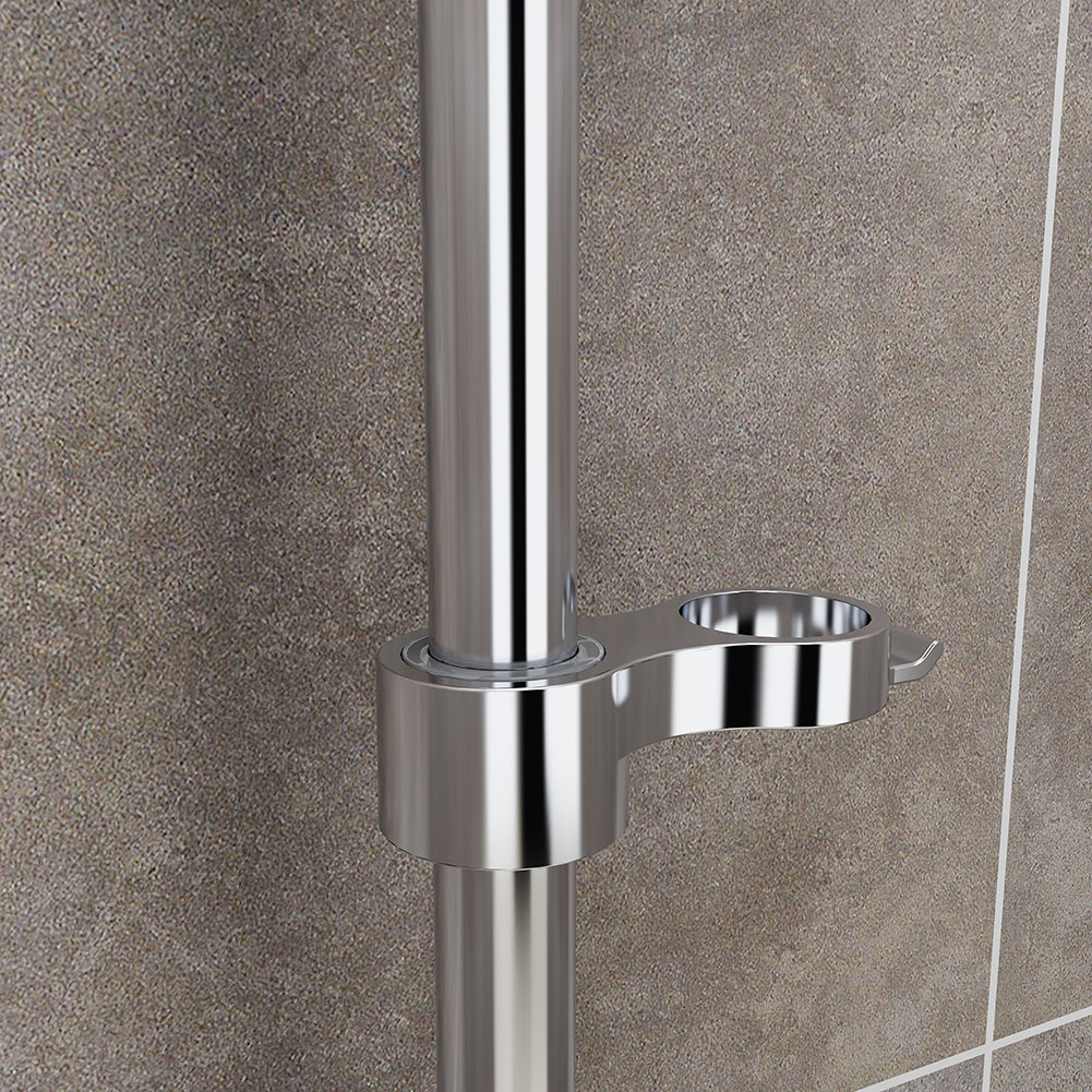 Chrome Bathroom Adjustable Shower Riser Rail Bracket Shower Head Holder